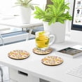thumbnail image 7 of GZHJMY Thanksgiving Pumpkin Round Coaster, 4 Pcs Heat Resistant Absorbent Drink Coaster for Kitchen Bar Cafe Decor, 7 of 7