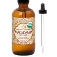 thumbnail image 3 of US Organic Macadamia Nut Oil Unrefined Virgin, Certified Organic, Pure & Natural, Cold Pressed, in Amber Glass Bottle w/Glass Eye dropper for Easy Application (2 oz (Small)), 3 of 4