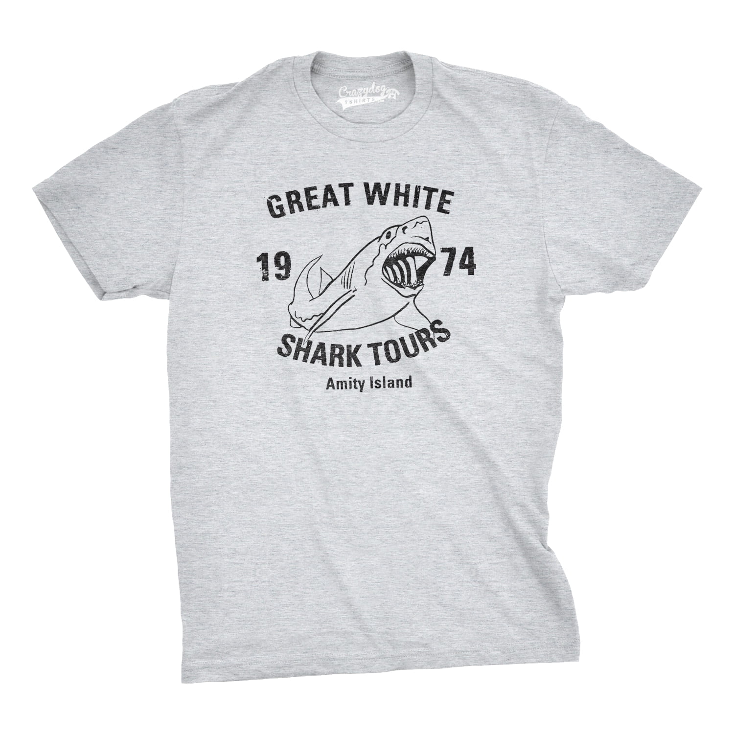 Mens Great White Shark T shirt Pearly Teeth Jaws Attacking Cool Graphic Tee