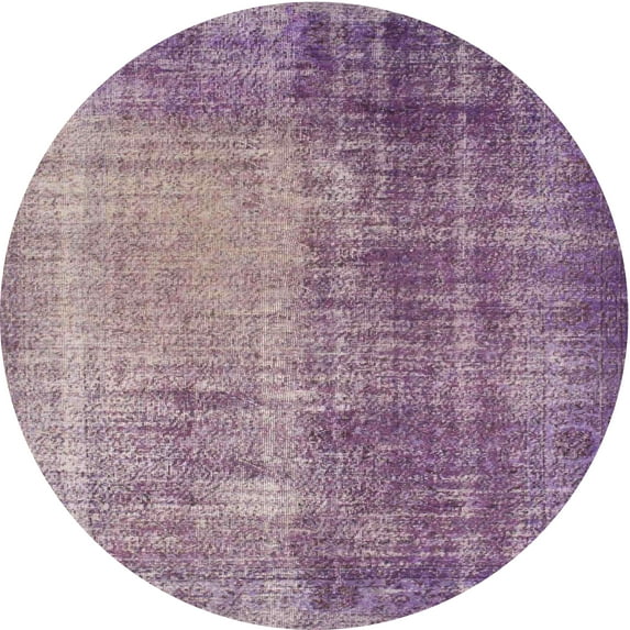 Ahgly Company Indoor Round Contemporary French Lilac Purple Persian Area Rugs, 8' Round