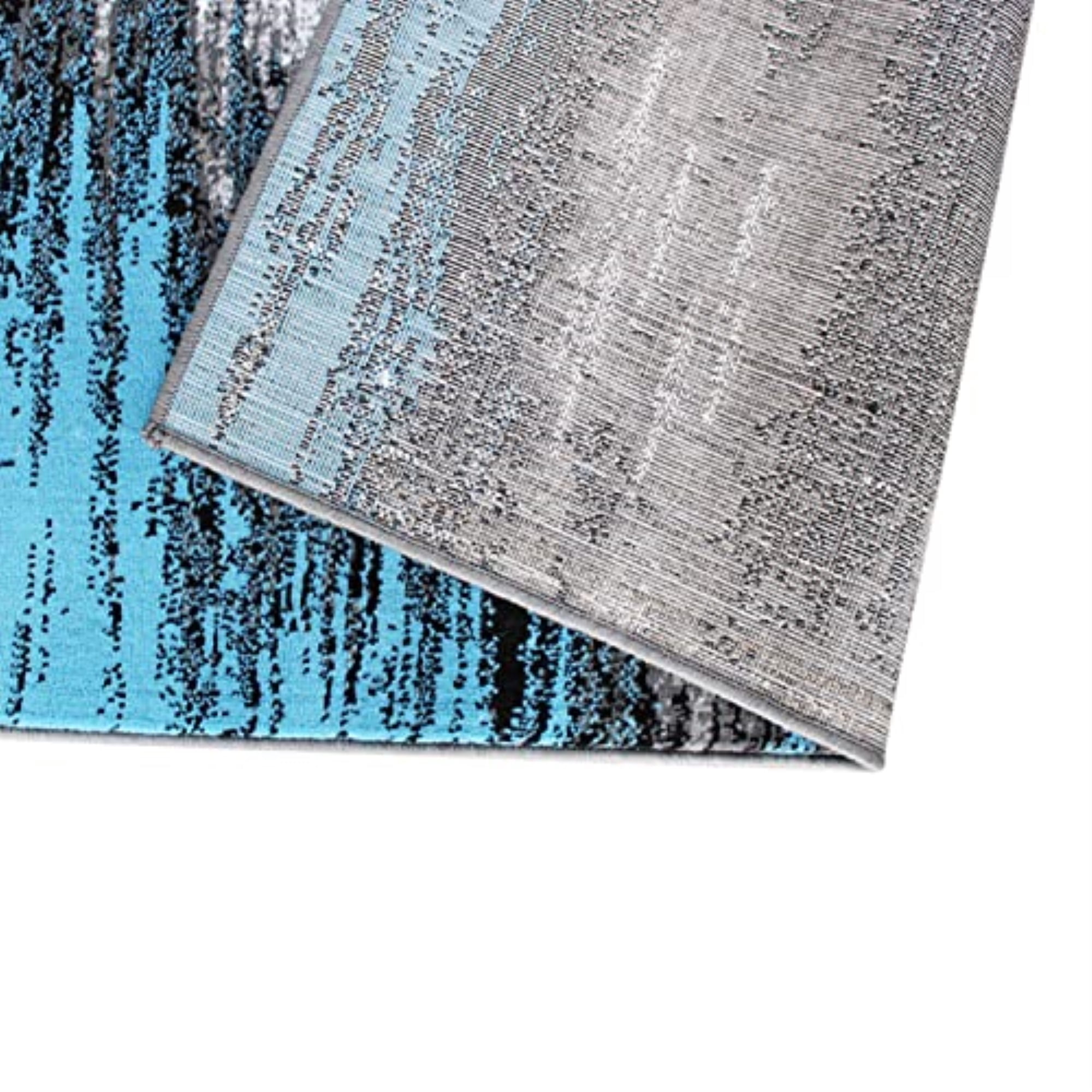 Flash Furniture Rylan Rectangular Contemporary Grey, Blue Area Rug, 5' x 7'