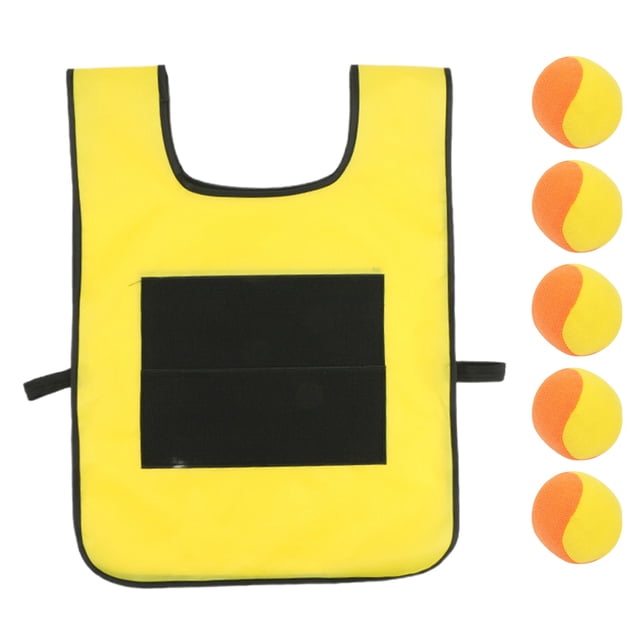 MVRLSH Under 10$ 5 Set Dodgeball With 1 Sticky Vest Games With Strap Interactive Throwing Game Sticky For Kids Outdoor Playing