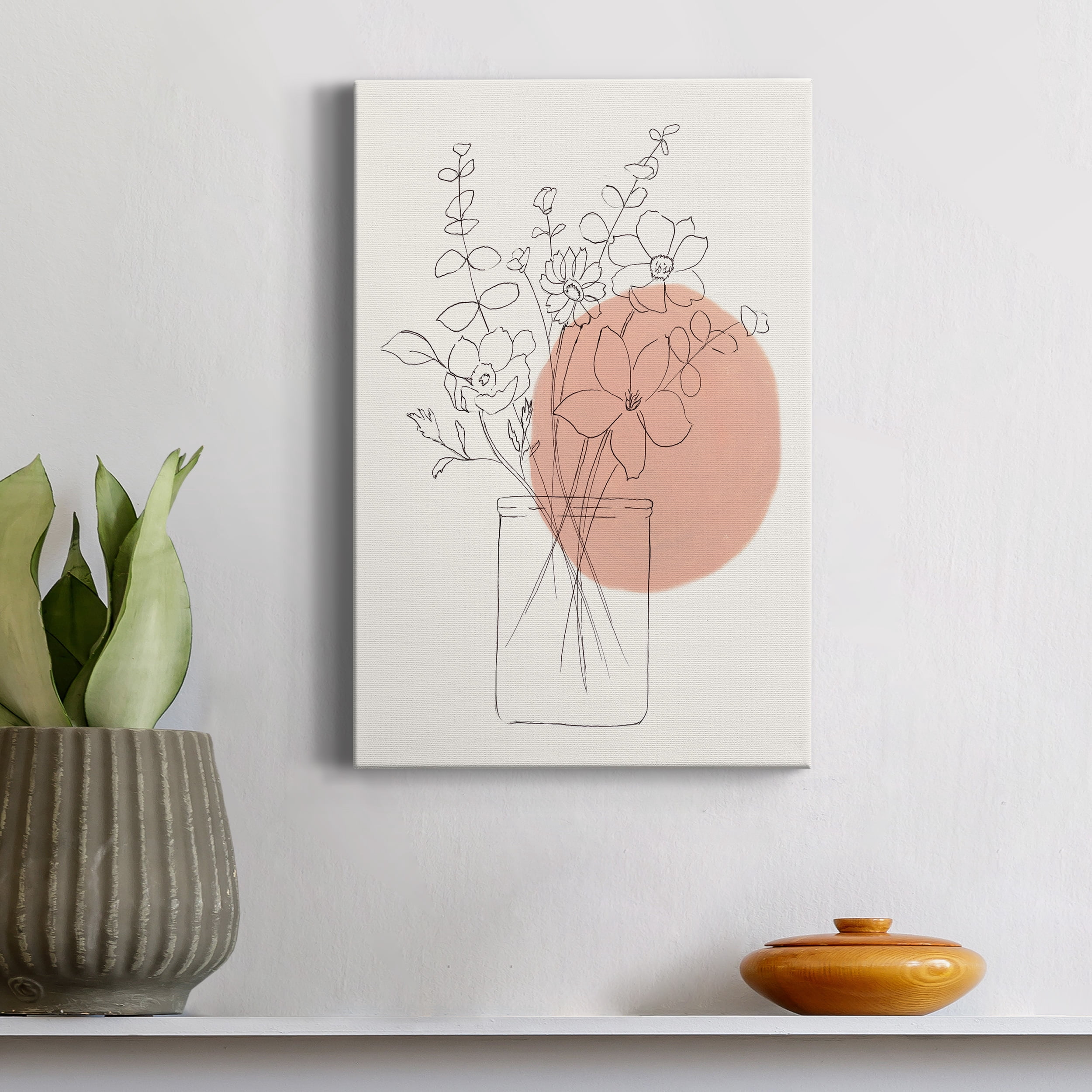 Contemporary Wildflower Bouquet Premium Gallery Wrapped Canvas - Ready to Hang - 32 x 48