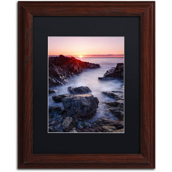 Trademark Fine Art "Marginal Way Sun" Canvas Art by Michael Blanchette Photography Black Matte, Wood Frame