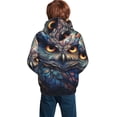 thumbnail image 2 of Youth Hoodies Sweashirts Kids Hooded Sweatshirt, Galaxy Owl Starry Art, 2 of 6