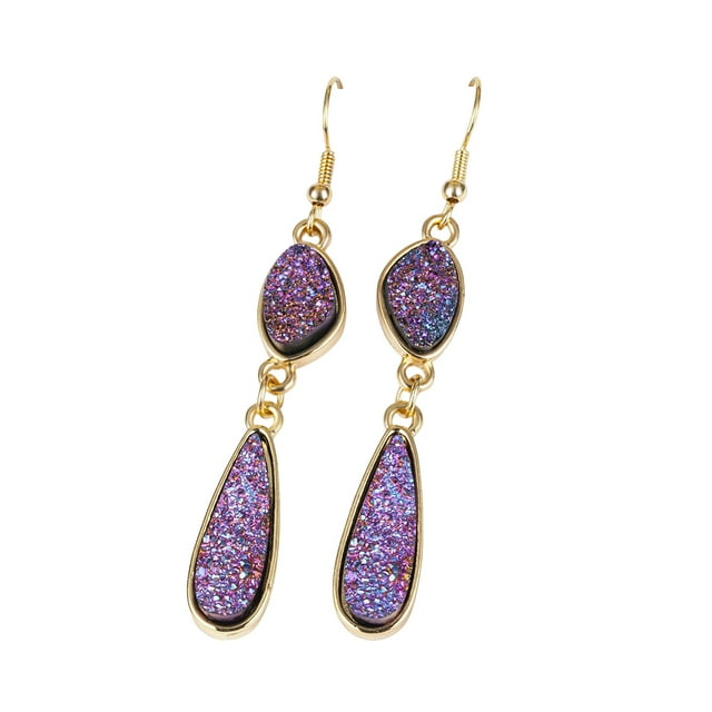 Sonducket 1 par de pendientes colgantes con estilo, accesorios de joyería en forma de gota de agua, suministro a juego de ropa portátil, gota Ropa, zapatos y accesorios Miscelánea Violeta