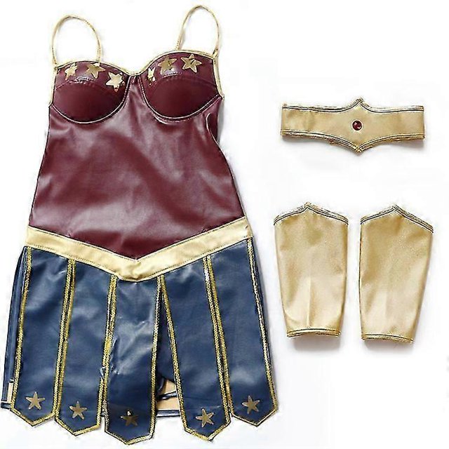 Halloween Superhero Costume Dress for Women Wonder Cosplay Costumes Stage Perfomance Costume Sexy Clothing Leather Fancy Dress