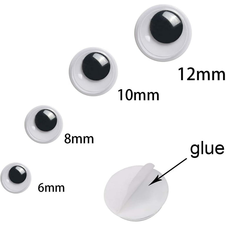 2/3/4 Inch Mixed Googly Wiggle Eyes Self Adhesive Back 6 Pack Large Black  Giant