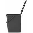 thumbnail image 2 of Kitchen Recycling Bin with Removable Stay-Open Lid and Carry Handle – 6.6 Gal (25L), Dark Gray, Rectangular, Space-Efficient, 2 of 7