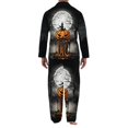thumbnail image 4 of Dwelliawo Halloween Ghosts And Pumpkins Pattern Men’s Long-Sleeve Sleepwear Set - Soft 2-Piece Loungewear with Pockets Gray 2xL, 4 of 4