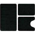thumbnail image 1 of CPDD Black Memory Foam Bathroom Rug Set 3 Piece Non Slip Extra Absorbent Shaggy Bathroom Mats and Rugs Sets, Soft & Dry Bath Mat Sets for Bathroom Washable Carpets Set Black 3 Pieces Set, 1 of 8