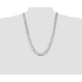 thumbnail image 2 of Auriga 925 Sterling Silver Rhodium-plated 13 mm Curb Chain Necklace for Mens 26", 2 of 7