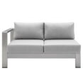 thumbnail image 4 of Modway Shore Sunbrella® Fabric Aluminum Outdoor Patio Left-Arm Loveseat in Silver Gray, 4 of 6