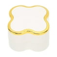 thumbnail image 3 of Caja de anillos iluminada, flocado suave, luminoso, diseño de trébol de cuatro hojas, caja de regalo para exhibición de joyas, aniversarios de bodas, color blanco, 3 of 12