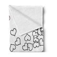 thumbnail image 2 of Black and White Soft Flannel Fleece Blanket, Heart Shapes Illustration Love You Bridal Wedding His and Hers Theme, Cozy Plush for Indoor and Outdoor Use, 50" x 60", Black White Red, by Ambesonne, 2 of 5