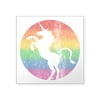 CafePress - Retro Unicorn Rainbow Square Sticker 3 X 3 - Square Sticker 3" x 3"