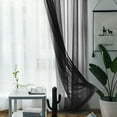 thumbnail image 6 of Gecheer Sheer Curtains Living Room Rod Pocket Window Curtain Panels Bedroom Semi Sheer Voile Curtains Black (39''Wx98''L,2 Panels), 6 of 7