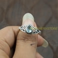 thumbnail image 5 of Blue Topaz Cut Stone 925 Sterling Silver Handmade Promise Wedding Engagement Ring Gift Jewelry For Her, 5 of 5