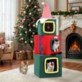 thumbnail image 1 of Cat House DWVO de 3 plantas para gatos grandes de interior, 60 cm de altura, color verde, 1 of 6