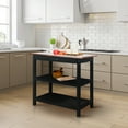 Casual Home Solid Wood 40"W Kitchen Island with Drawer, Two Shelves