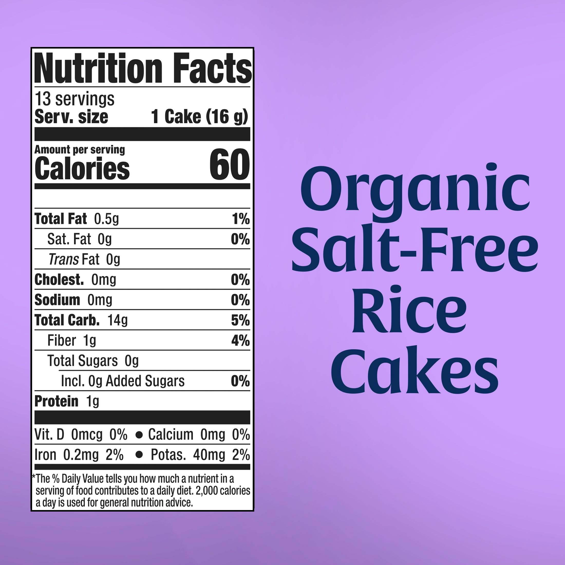 Lundberg Organic Brown Rice Cakes, Salt-Free, 6ct, 7.1 oz