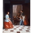 thumbnail image 3 of Jacob Ochtervelt 20x23 Black Modern Framed Museum Art Print Titled - Street Musicians at the Door (1665), 3 of 5