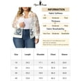 thumbnail image 6 of Unique Bargains Women's Plus Size Mesh Sheer Floral Lace Long Sleeve Bomber Jacket 2X White, 6 of 6