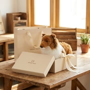 MAOWO Planet Realistic Standing Shetland Sheepdog Plush Toy, Sable and White Stuffed Sheltie Dog, 11.4 Inches