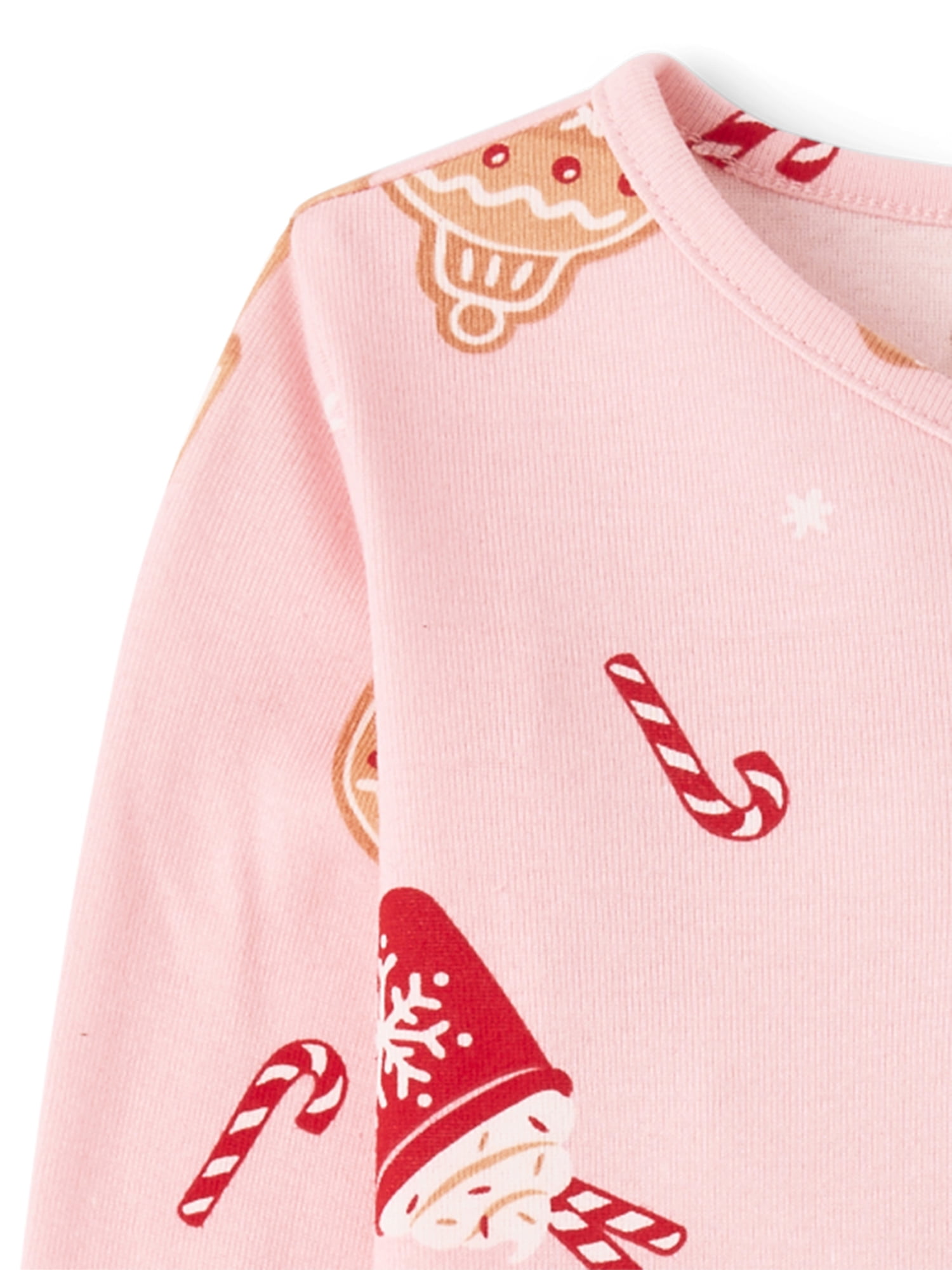 The Children's Place Girls Christmas Long Sleeve Gingerbread Snug Fit Henley PJs, Sizes 4-16