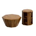 thumbnail image 4 of 31.5" Farmhouse Coffee Table Octagonal Wooden Coffee Table Modern Rubber Wood Side Table Accent Center Table for Living Room, 4 of 9