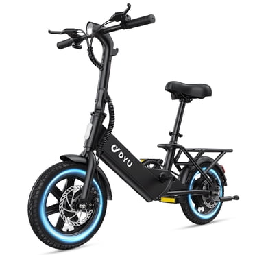 DYU 14" Folding Electric Bike for Adults Teens, 500W Peak Motor 36V/7.8AH Battery, Commuter City Ebike, UL2849