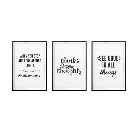 Positive Thoughts 11 x 14" Wall Art UNFRAMED Print (3 Pack)