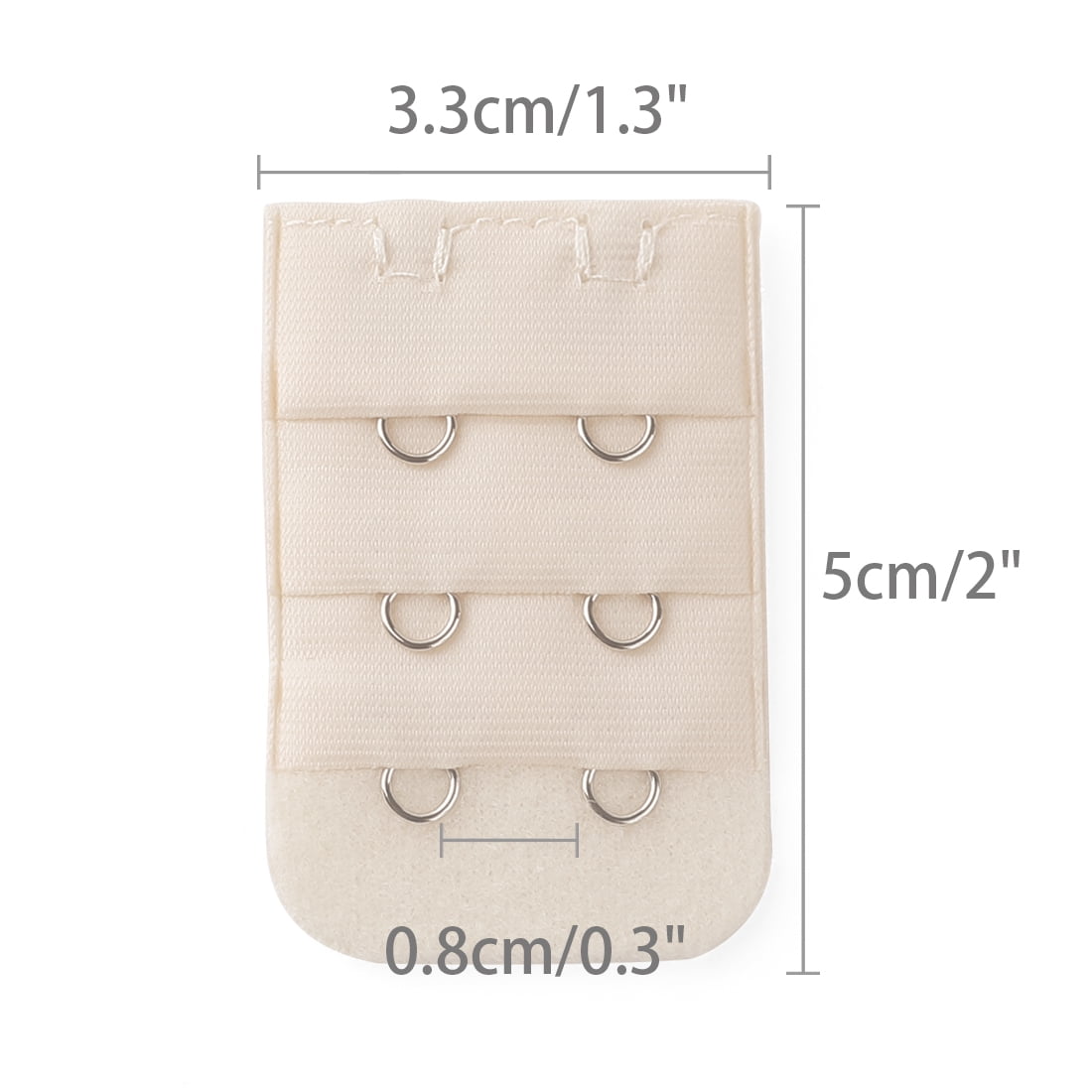 Unique Bargains Bra Extender with 3 Rows and 2 Hooks Beige 10