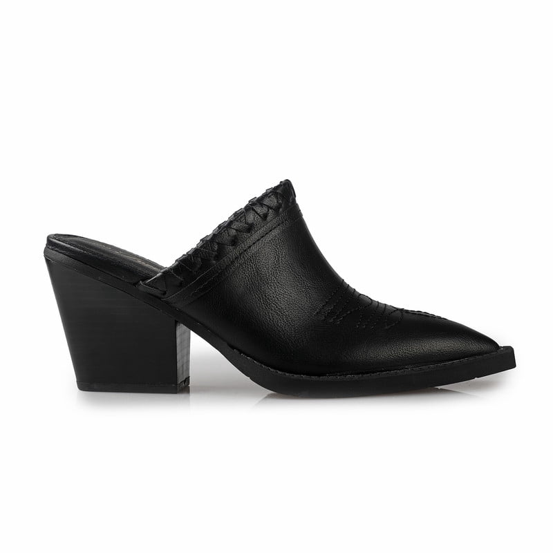 Women's Pointy-toe Heeled Western Mules