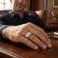 thumbnail image 6 of Pompeii 1/2Ct Men's Diamond High Polished Wedding Ring Lab Grown Anniversary Band, 6 of 7