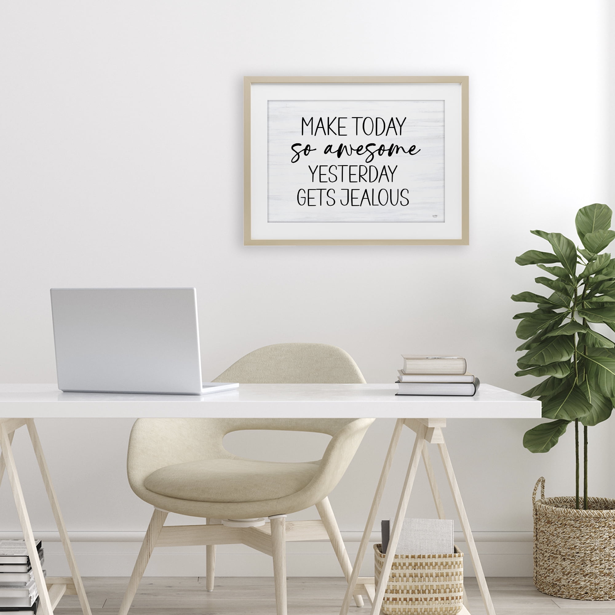 Stupell Industries Today So Awesome Yesterday Jealous Birch Framed Print Under Glass, design by Lux + Me Designs
