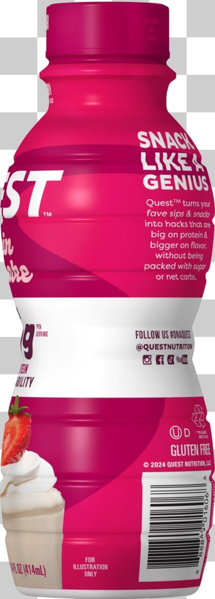 Quest Nutrition, 45g High Protein Strawberry Milkshake 14oz Ready to Drink, 1 Count