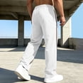 thumbnail image 3 of Joggers for Men Color Block Loose Fit Casual Elastic Waist Drawstring Pants Outdoor Straight Leg Fitness Pants Solid Color Lounge Joggers with Pockets, 3 of 6