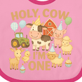 thumbnail image 4 of Inktastic Holy Cow I'm One Boy Farm Animal Birthday Boys or Girls Baby Bib, 4 of 4