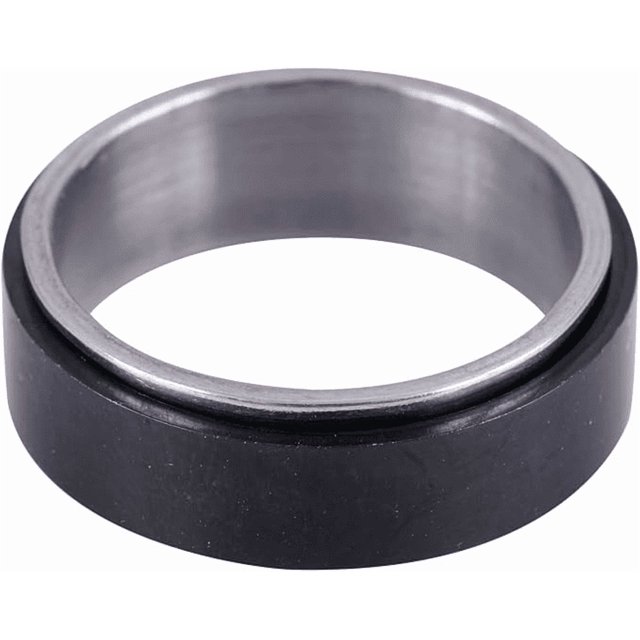 Anillos Hombre Giratorios, Anillo Anti Ansiedad de Acero Inoxidable Baño de Oro 18k, Xtellar Color Negro