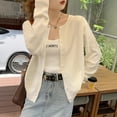 thumbnail image 2 of 2025 Women's Lightweight Knit Cardigan - Spring Solid Color Round Neck Long Sleeve Open Front Cover-Up Soft Acrylic Blend Princess Sleeve Sweaters for Women, 2 of 16