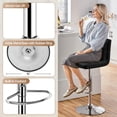 thumbnail image 4 of Taburete de Bar Ajustable de Cuero PU Giratorio Negro Yaheetech, 4 of 9