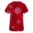 thumbnail image 3 of Up to 65 off!Lolmot Christmas Womens Scrub Tops Cute Santa Clause Snowman Xmas Tree Snowflake Printed Stretch Soft Scrub Shirts with Pockets Holiday Comfy Nurse Work Tops, 3 of 3