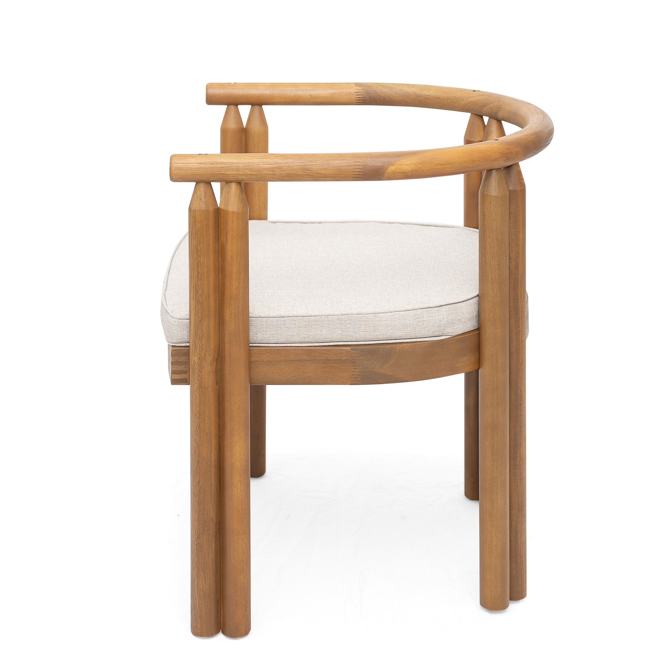 Christopher Knight Home Outdoor Dining Set, 8 Seats, Patio Chairs with 79" Table, Teak+Beige