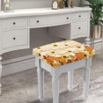 thumbnail image 3 of ZUXONGSY Sunflower Pumpkin Stool Covers Rectangle 2 Packs Saddle Seat Cover with Elastic Bands Vanity Stool Cover for Wooden Metal Bench Spandex Chair Cover Stretch Slipcovers, 3 of 7