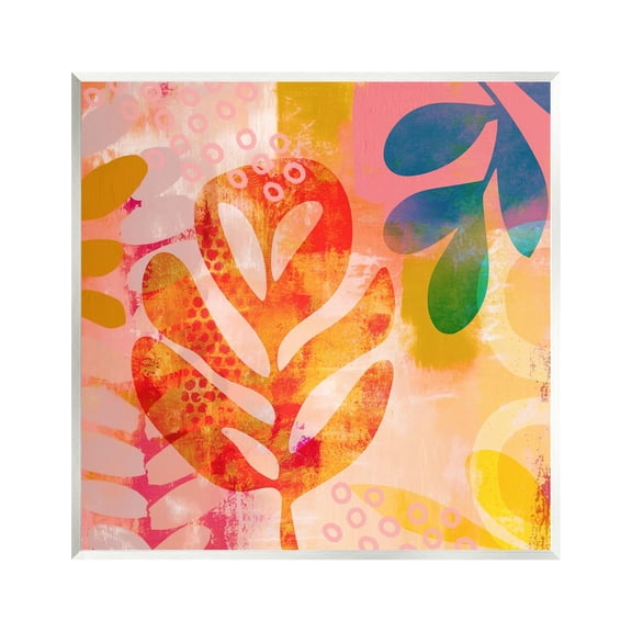 Stupell Industries Vivid Contemporary Leaves Botanical & Floral Painting Unframed Art Print Wall Art, 12 x 12