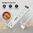 thumbnail image 6 of Wall Mount Power Strip USB C Fast Charge 20W 4 AC Outlets and 3 USB Ports, 6 of 6