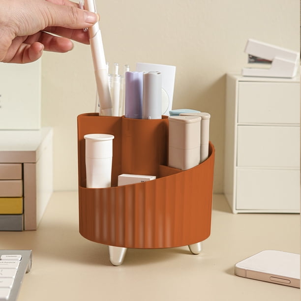 Organizador de escritorio con portalápices | Portapapeles de plástico multifuncional | Almacenamiento compacto para bolígrafos, marcadores, tijeras y pinceles de maquillaje | Material de arte para