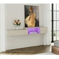 thumbnail image 5 of Floating Entertainment Center with Charging Station, Wall Mounted TV Stand with 16 Lights, Media Console Center with Storage, Modern Shelf Hanging Hutch Component Under TV,70'', 5 of 10