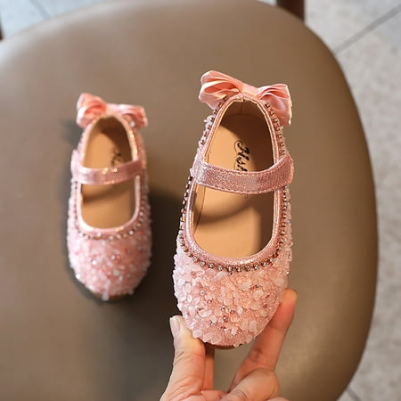 

BTJX Kids Baby Girls Pearl Bling Bowknot Single Princess Shoes Sandals